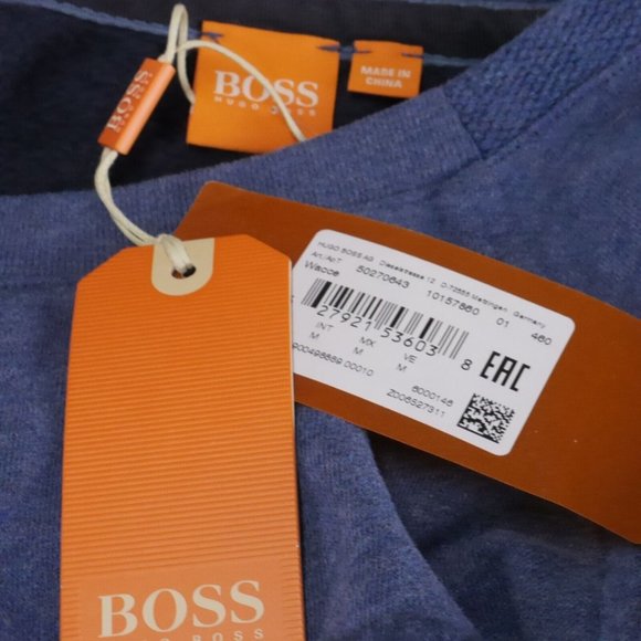 NWT Boss for Hugo Boss BLUE LONG SLEEVE SWEATSHIRT 50270643 WACCE Size MEDIUM - Picture 5 of 6